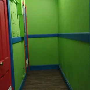 Hallway to Restrooms.