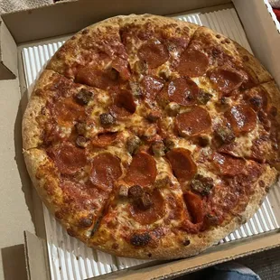 Pepperoni and sausage Pizza