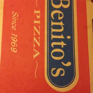 a pizza box on a table