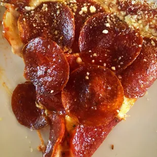 Extra pepperoni with Parmesan crust