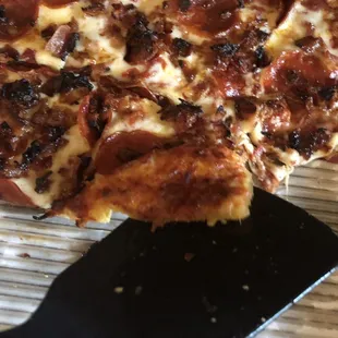 Extra large deep dish pizza