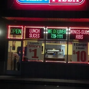 the front of the restaurant