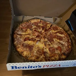 Pepperoni pizza with extra cheese