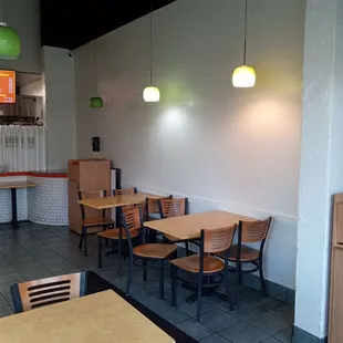 The drab dining Area with light out