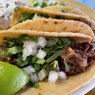 three tacos on a plate