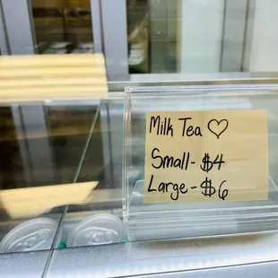 Milk tea prices