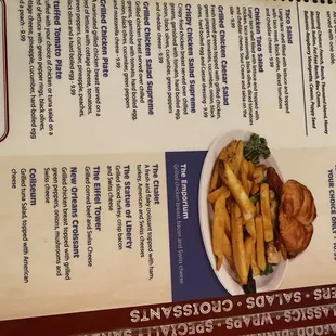 a menu for a restaurant