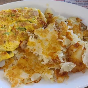 Italian omelette with homefries