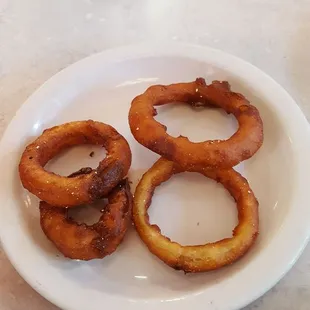 Side of onion rings. I think they forgot half of them! That's all that came on the plate.