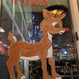 rudolph the reindeer in the window