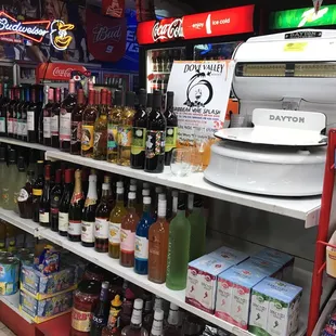 a variety of liquors