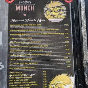 Benjie's Munch food truck menu