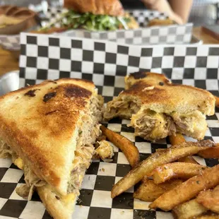 Pulled Pork Grilled Cheese + Fries