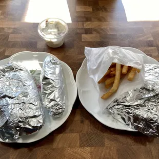 takeout meal - 2 sandwiches