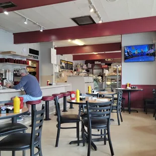 a man sitting at the counter