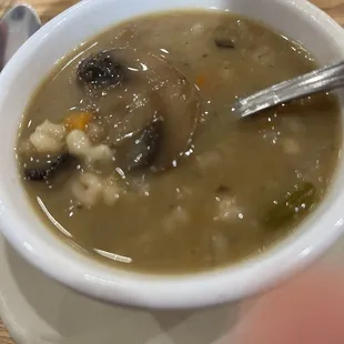 Beef Barley with Mushroom Soup
