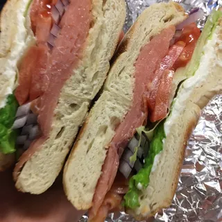 Bagel with Lox and cream cheese