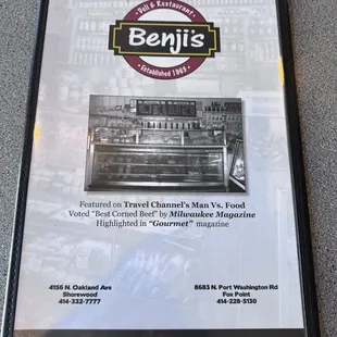 Menu Front