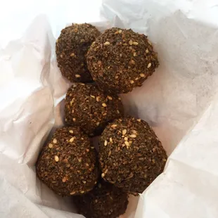 Who wants to check out sac of balls? I'm not being crude. They are actually called sac of balls on the menu.