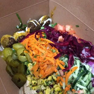 Falafel box ... all the great veggies for only $9