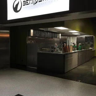 Exterior, sandwiched between Subway and Panda Express.