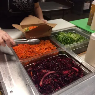 Fresh vegetables being added to my box