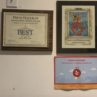 Awards over the years