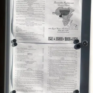 a menu on a menu board