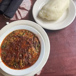 okra soup with fufu (extra spice)