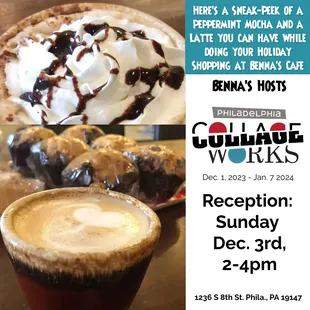 Start Your Holiday Shopping with a Hot cup of Coffee at Benna&apos;s Cafe, hosting Philadelphia CollageWorks. Dec. 1st through Jan 7th