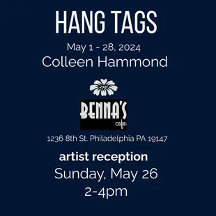 What are Hang Tags?  Benna&apos;s Cafe hosts Hang Tags, collage art by PCW member Colleen Hammond.