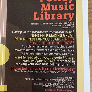 Wow! Look at these things the Polley Music Library can help with!