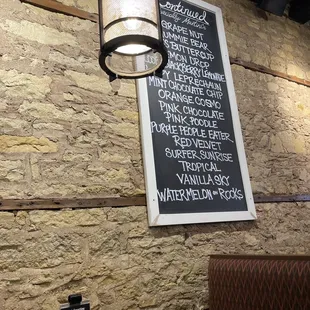 Some of the martini choices