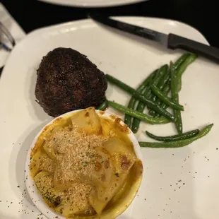 Sirloin and Au gratin potatoes