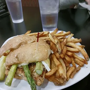 Chicken asparagus brie sandwich.