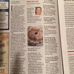 Great article in the Sac Bees FEAST