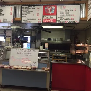 the counter and menus