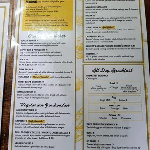 Old menu (I thought I was ordering from)