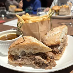 French Dip Sandwich on homemade bread, super good.