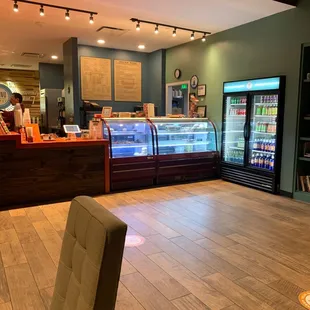 the interior of a coffee shop