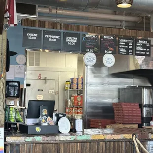 a restaurant counter