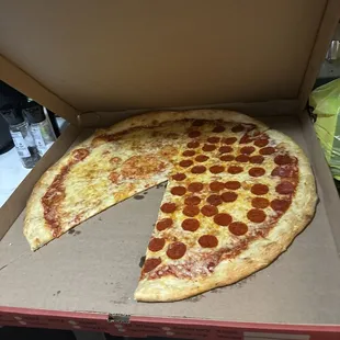 Whole 28" Half Cheese and Half Pepperoni Pizza