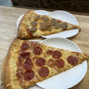 Pepperoni and sausage pizza