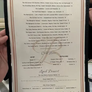 menu