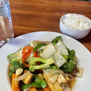 Mixed Vegetables with tofu.