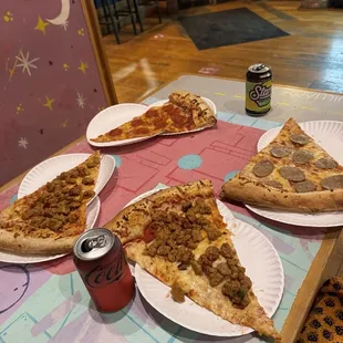 Pizza Sliced Italian Sausage Slice Pepperoni Slice