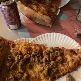 Italian Sausage Slice and Pepperoni Slice