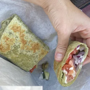 Salmon Roll on a Spinach Wrap