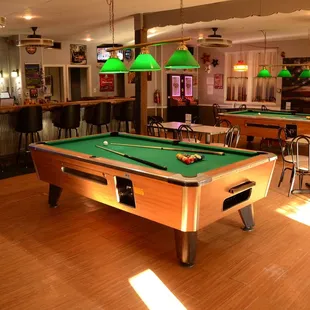 pool table and bar