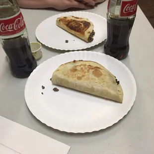 Quesadillas and coke